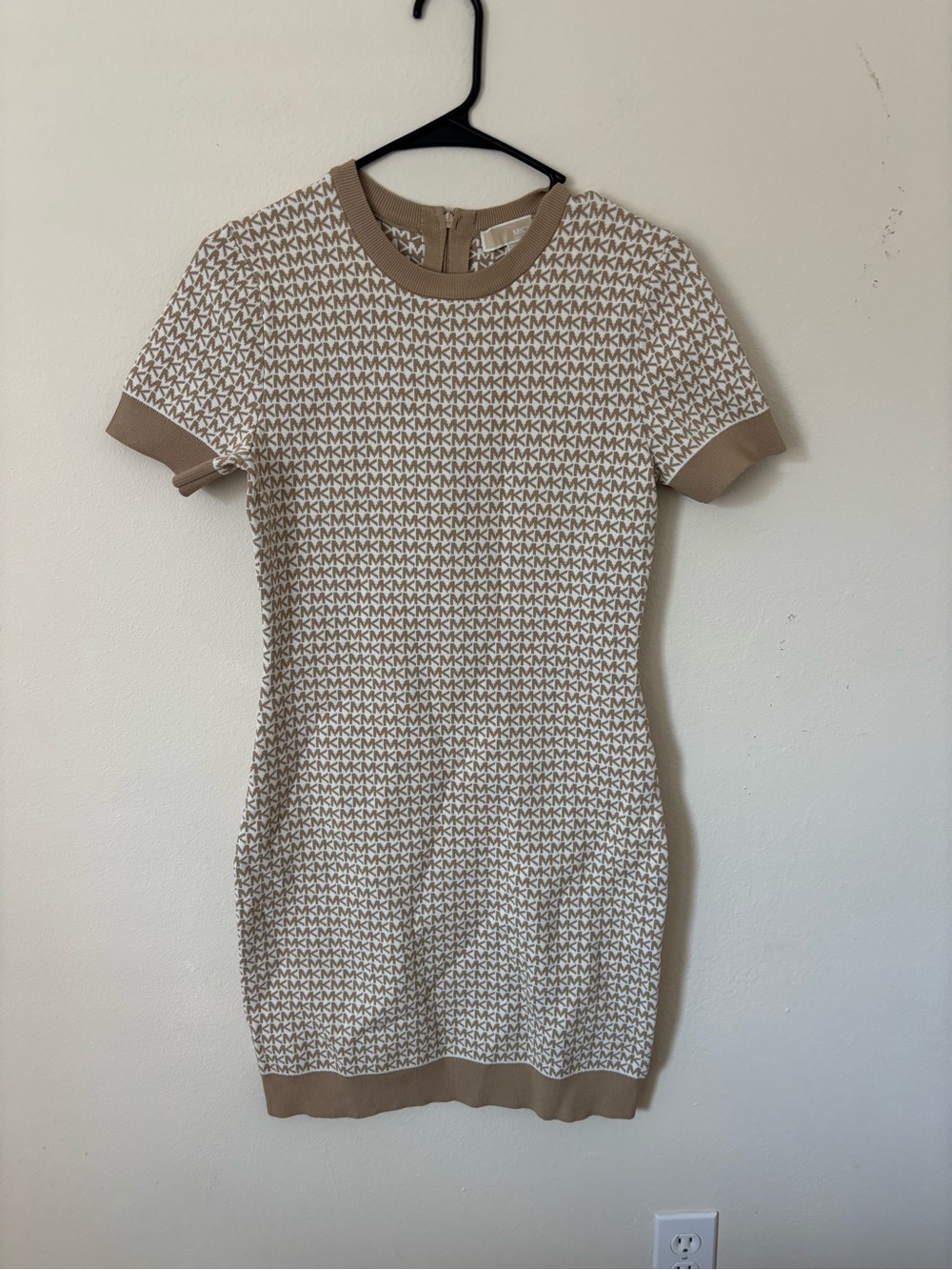 Michael Kors Logo Jacquard Knit Sweater Dress